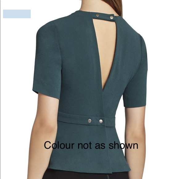 BCBG MaxAzria Cadie open back peplum Blouse - Picture 11 of 11